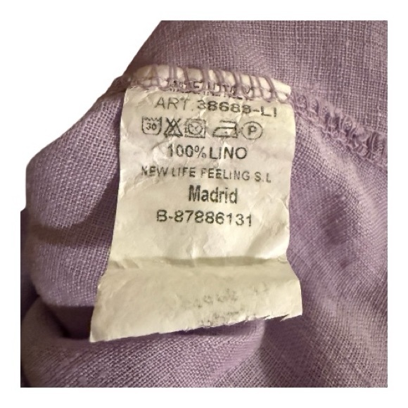 Mimü Madrid | 100% Linen Lavender Tiered Dress | Size Small - Picture 5 of 5